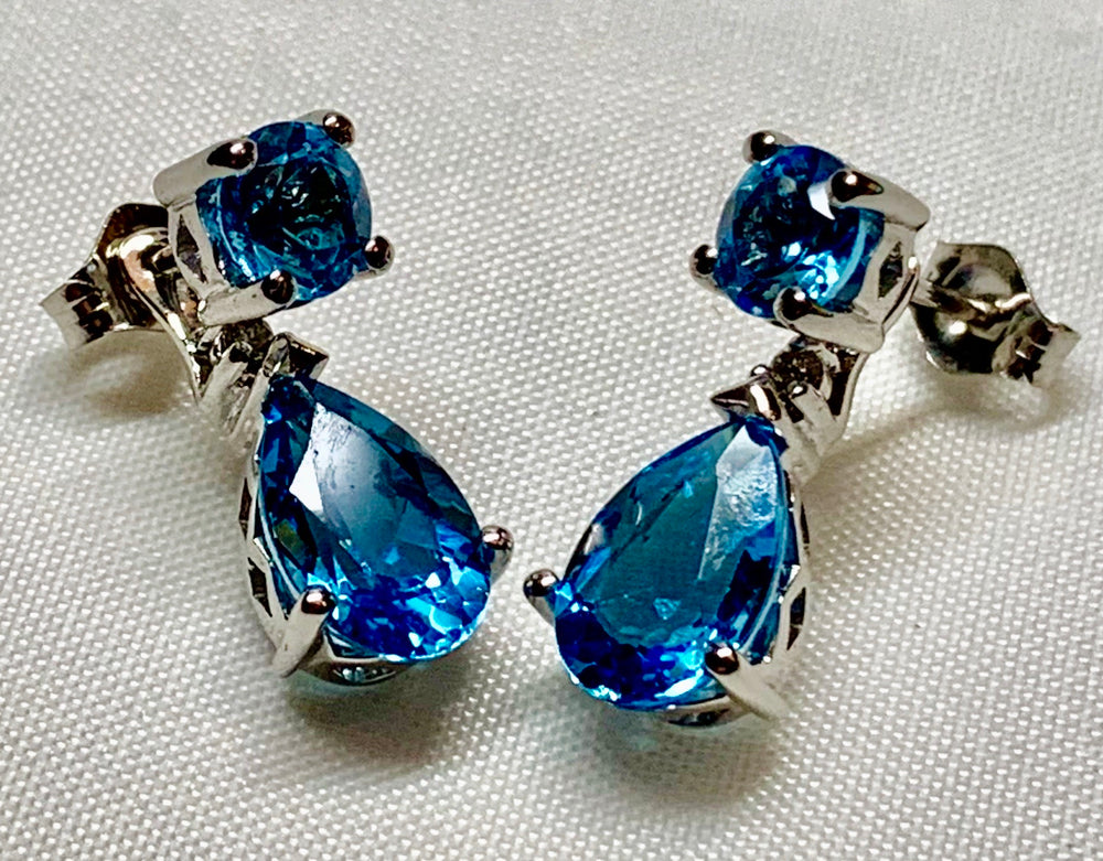 Blue Topaz Two Piece Earring