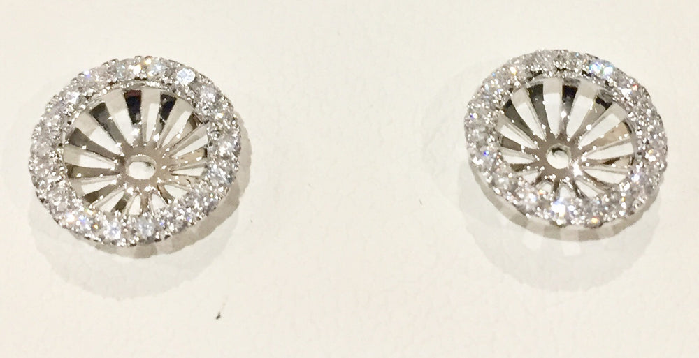 18K White Gold Diamond Earring Jackets