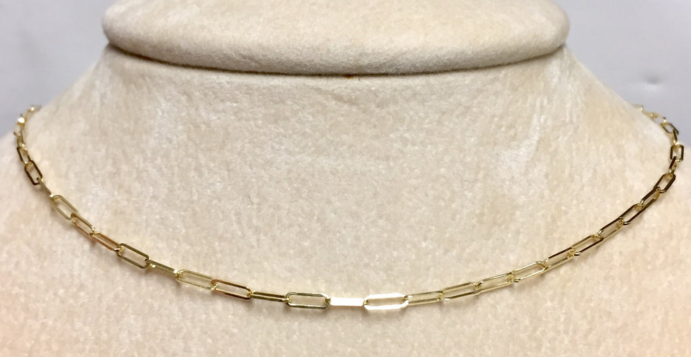 14k Yellow Gold Paperclip Chain