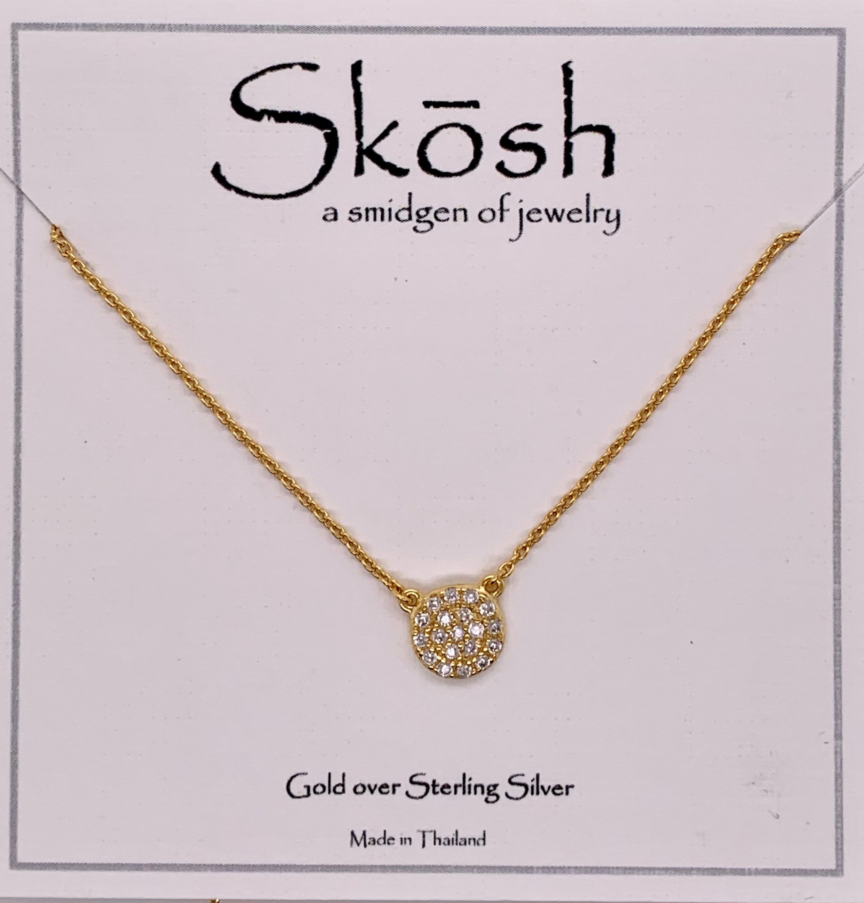 Skosh Pendant Pave CZ Disc