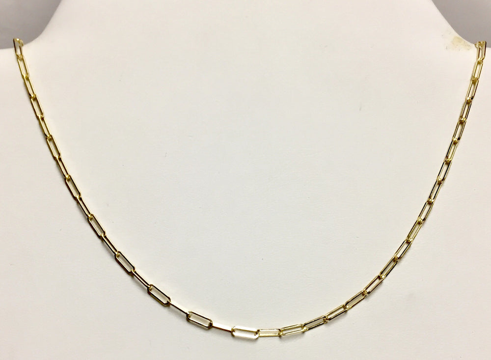 14k Yellow Gold Paperclip Chain