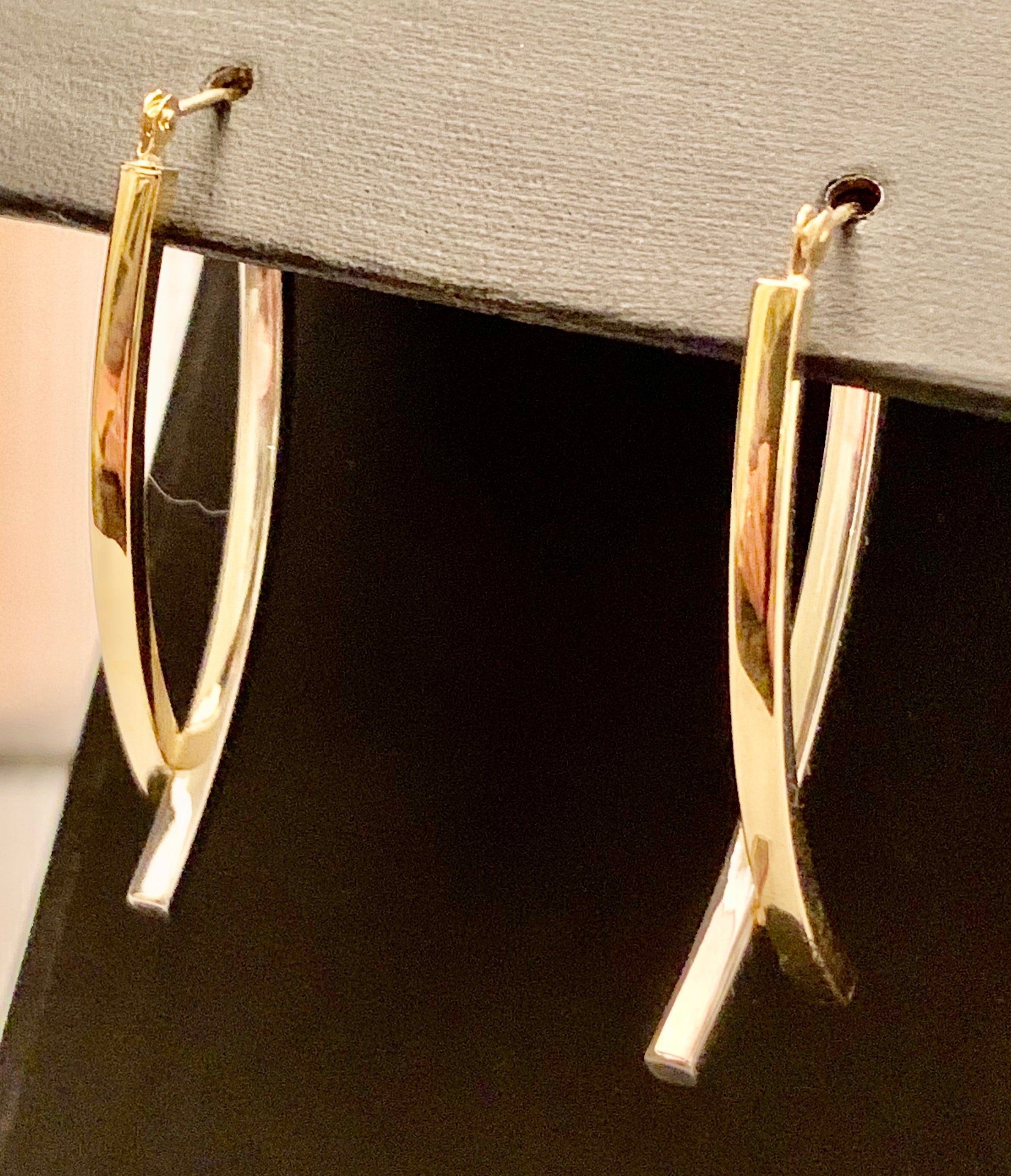 14K Two Tone Hoop Earrings