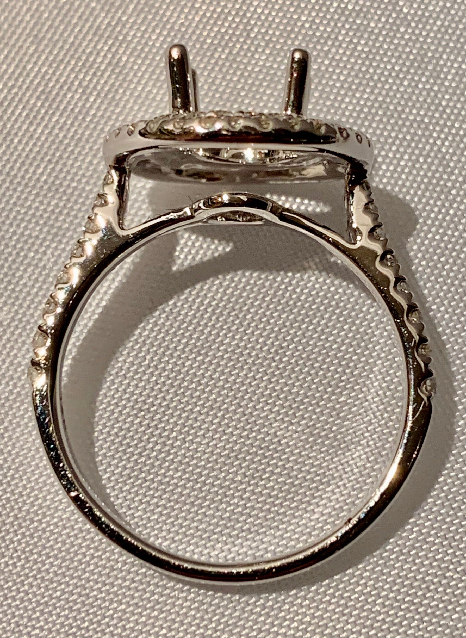 14K White Gold Diamond Semi Mount