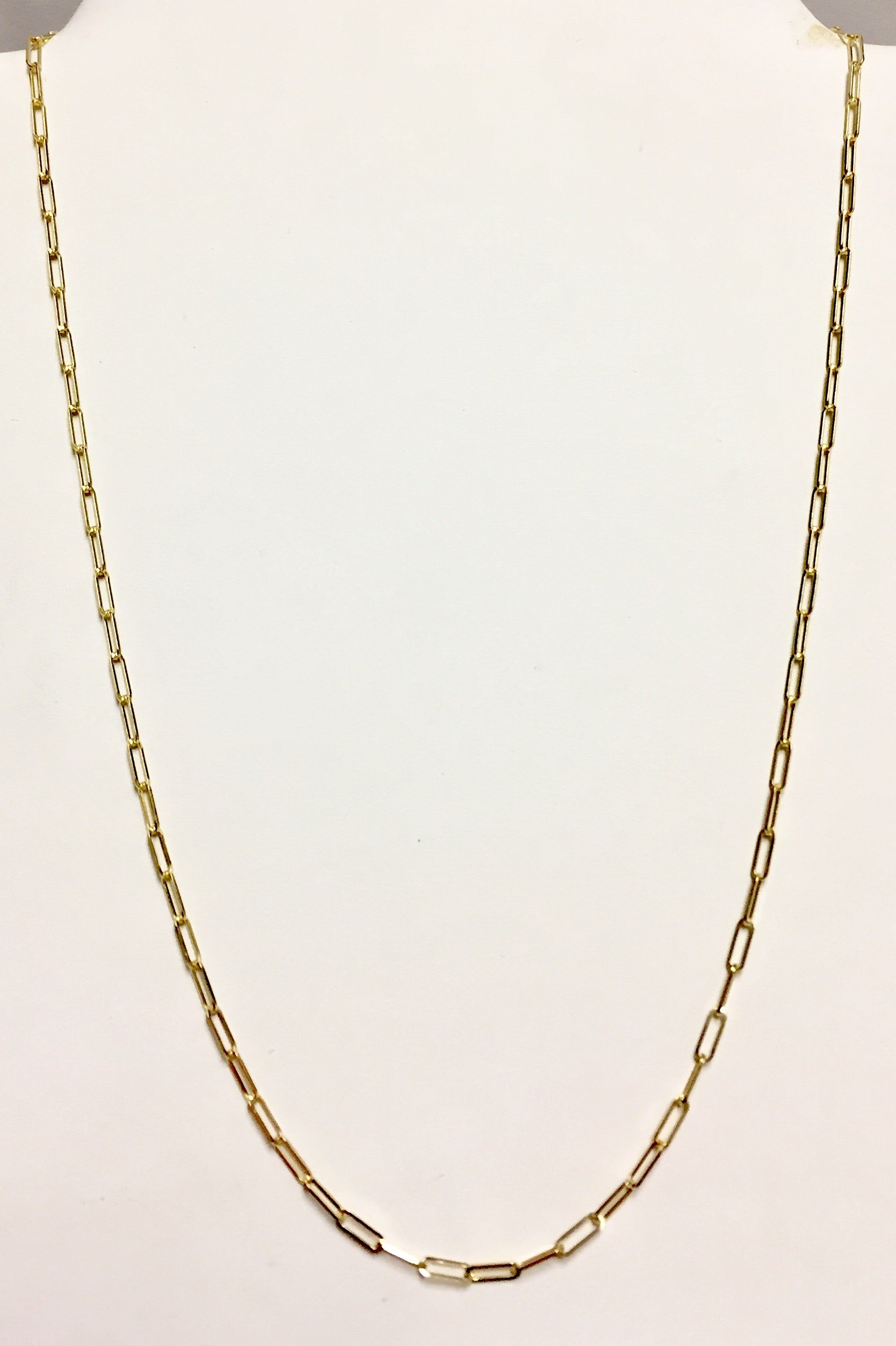 14k Yellow Gold Paperclip Chain