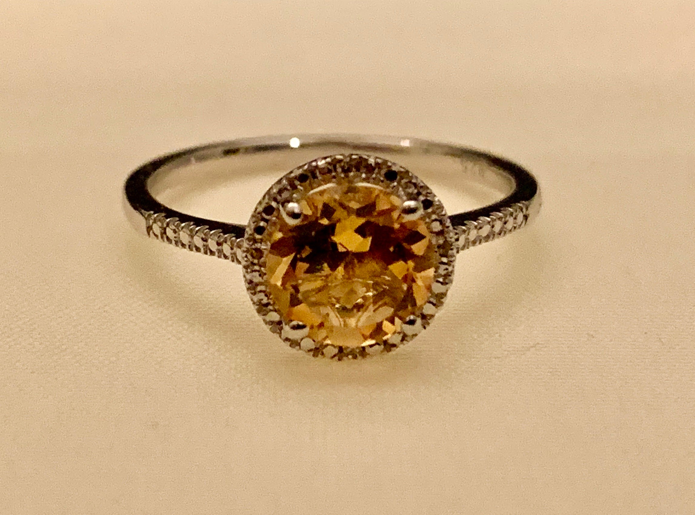 STERLING CITRINE RING